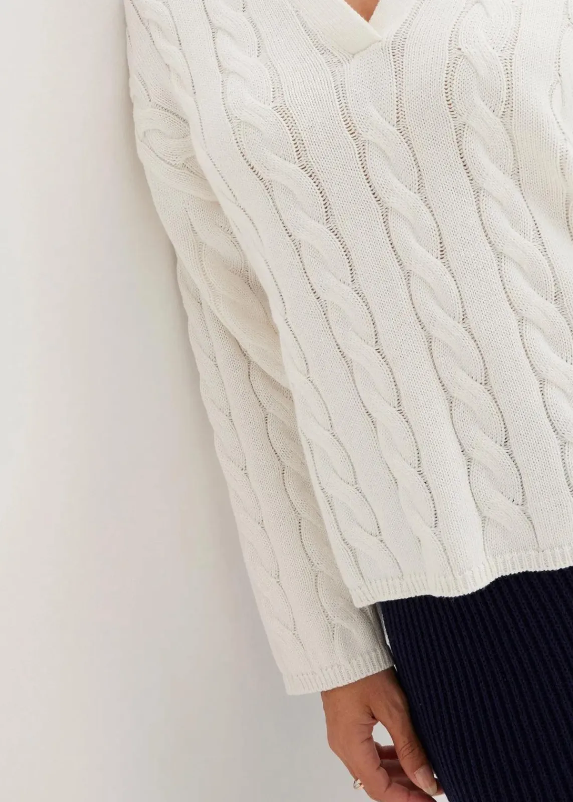 bonprix Bekleidung·Umstandsmode|Strickmode^Oversize Pullover aus weichem Kaschmir-Mix wollweiß