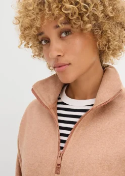 bonprix Bekleidung·Blusen & Tuniken|Zweiteiler & Sets^Oversize Pullover in Wolloptik schokosorbet meliert