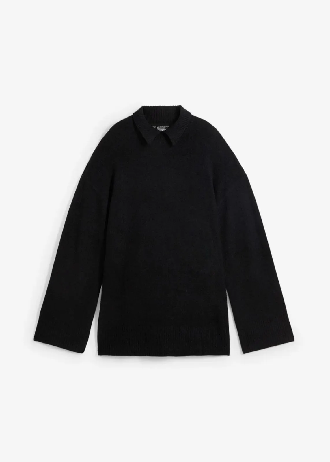 bonprix Bekleidung·Umstandsmode|Bekleidung·Jeans^Oversize Pullover mit Turtleneck und Seitenschlitzen schwarz