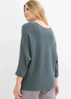 bonprix Strickmode|Pullover & Strickjacken^Oversize Ripp-Pullover aus Viskose-Mix eukalyptusgrün