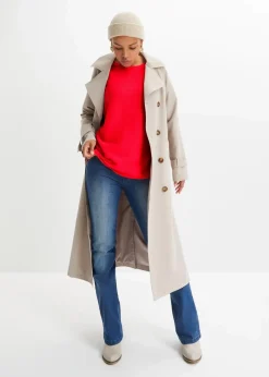 bonprix Bekleidung·Umstandsmode|Bekleidung·Jeans^Oversize Ripp-Pullover aus Viskose-Mix erdbeere