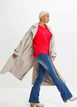 bonprix Bekleidung·Umstandsmode|Bekleidung·Jeans^Oversize Ripp-Pullover aus Viskose-Mix erdbeere