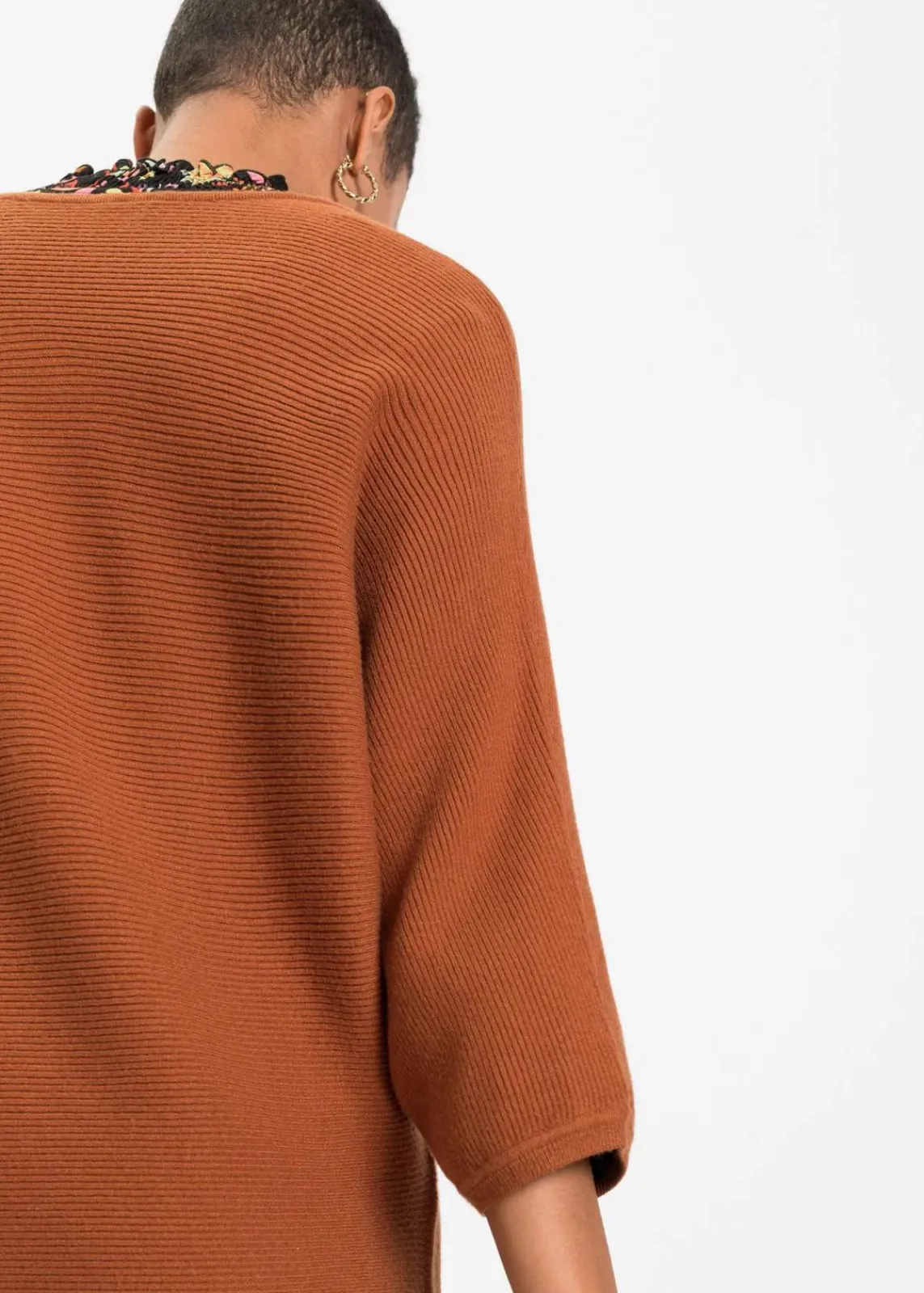 bonprix Strickmode|Pullover & Strickjacken^Oversize Ripp-Pullover aus Viskose-Mix orangebraun