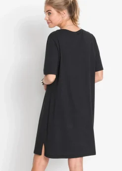 bonprix Basics|Kleider^Oversize- Shirtkleid schwarz