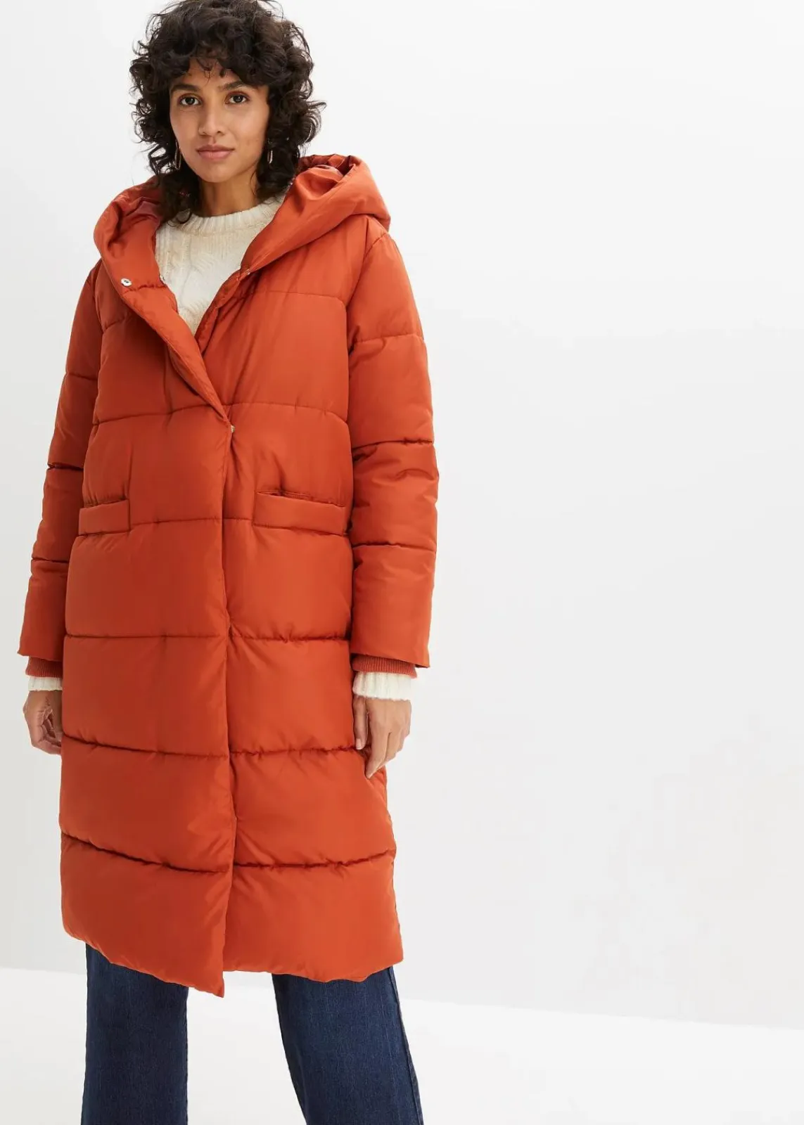 bonprix Jacken & Mäntel|Nachhaltigere Materialien^Oversize Steppmantel rostbraun