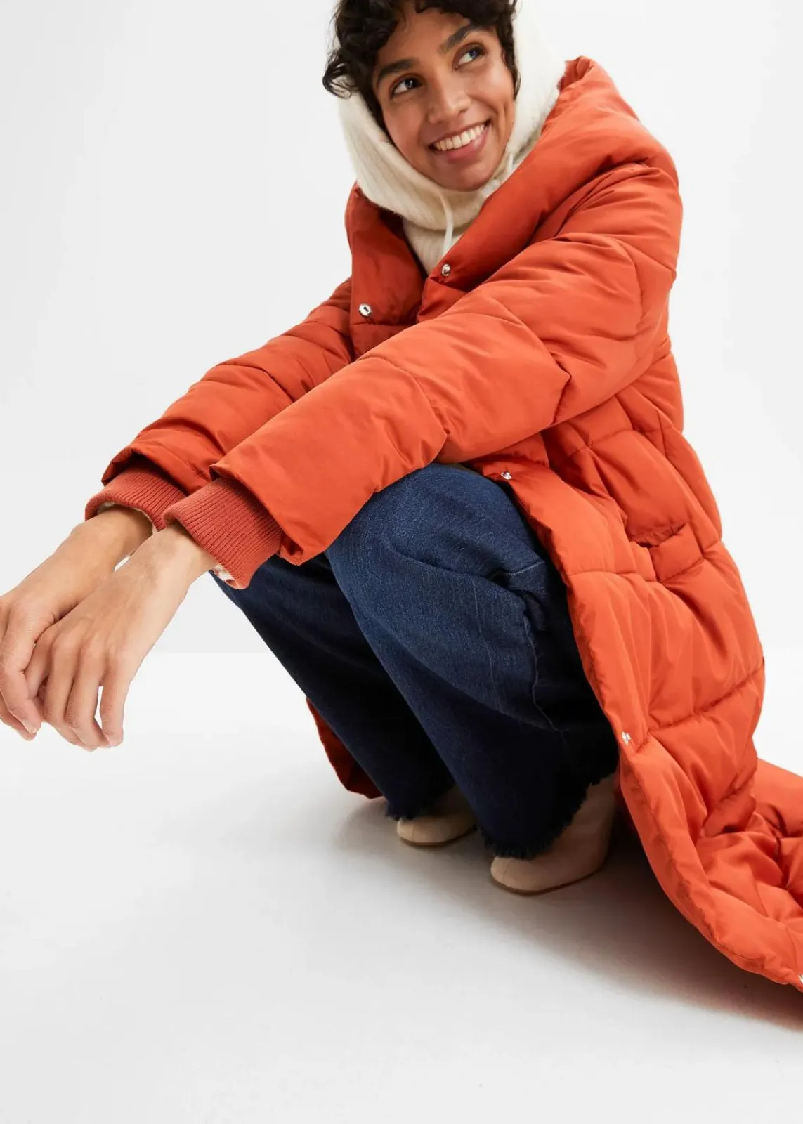 bonprix Jacken & Mäntel|Nachhaltigere Materialien^Oversize Steppmantel rostbraun