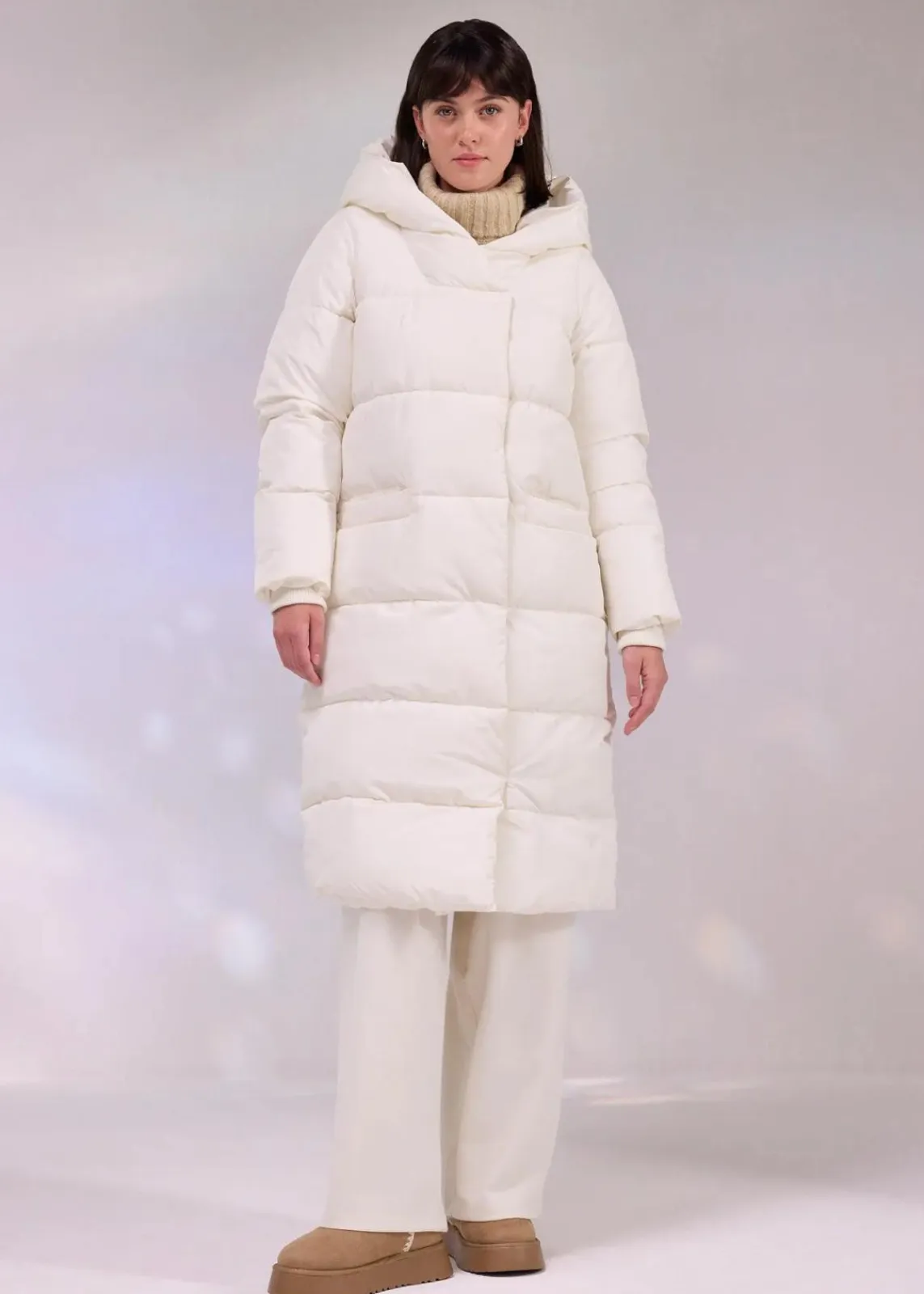 bonprix Jacken & Mäntel|Nachhaltigere Materialien^Oversize Steppmantel perlweiß