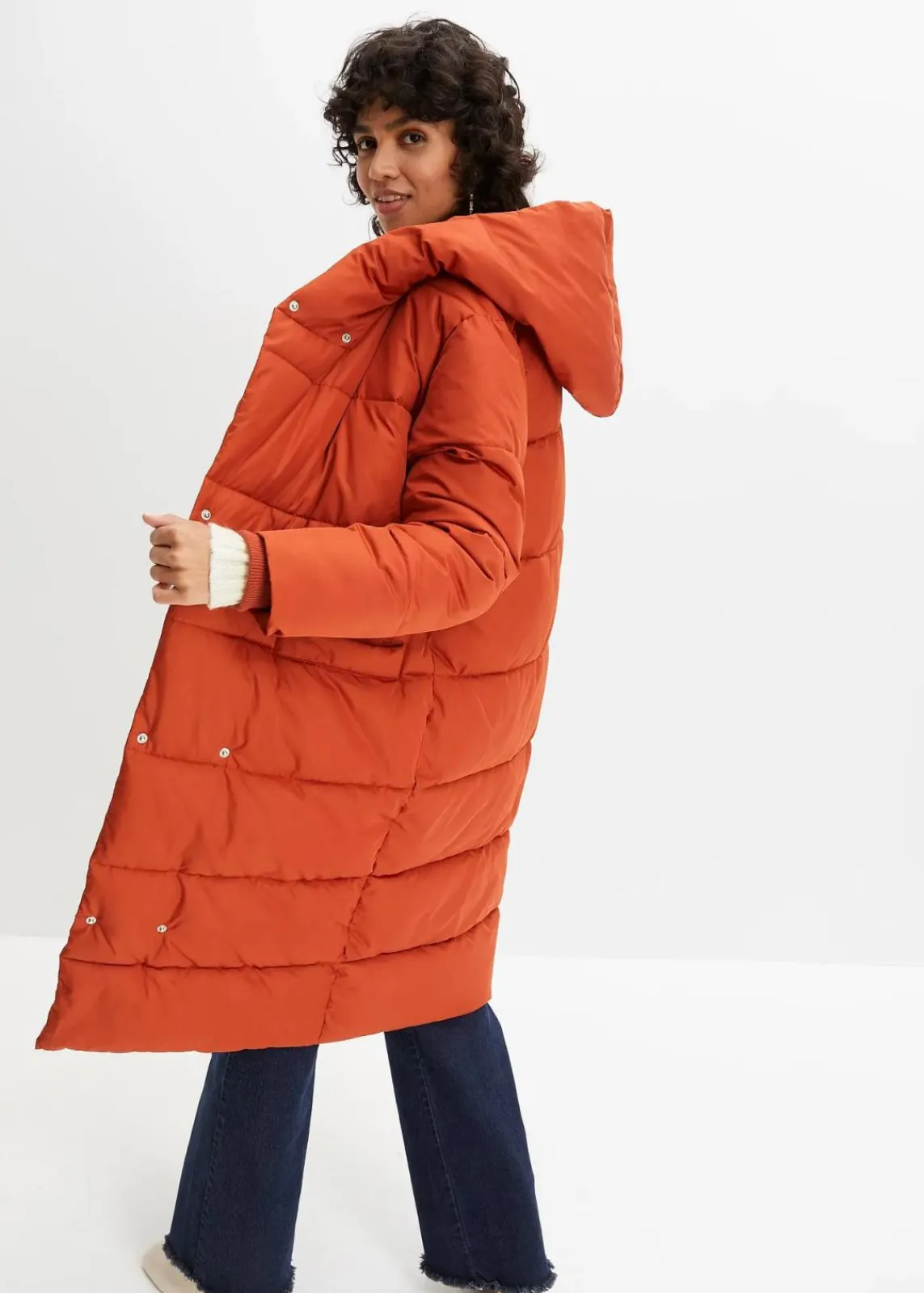 bonprix Jacken & Mäntel|Nachhaltigere Materialien^Oversize Steppmantel rotorange
