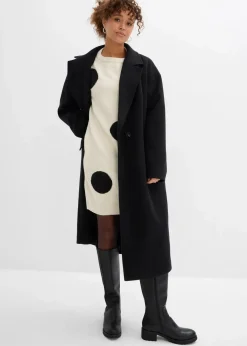 bonprix Bekleidung·Umstandsmode|Strickmode^Oversize Strickkleid mit Punkten natur/schwarz gepunktet
