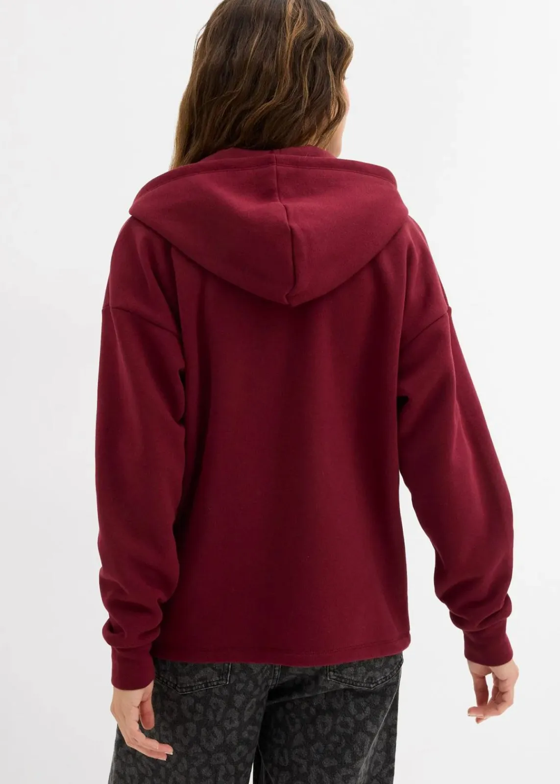 bonprix Bekleidung·Blusen & Tuniken|Zweiteiler & Sets^Oversize Sweatjacke ahornrot