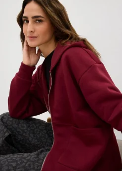 bonprix Bekleidung·Blusen & Tuniken|Zweiteiler & Sets^Oversize Sweatjacke ahornrot