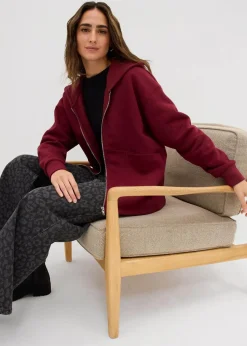 bonprix Bekleidung·Blusen & Tuniken|Zweiteiler & Sets^Oversize Sweatjacke ahornrot