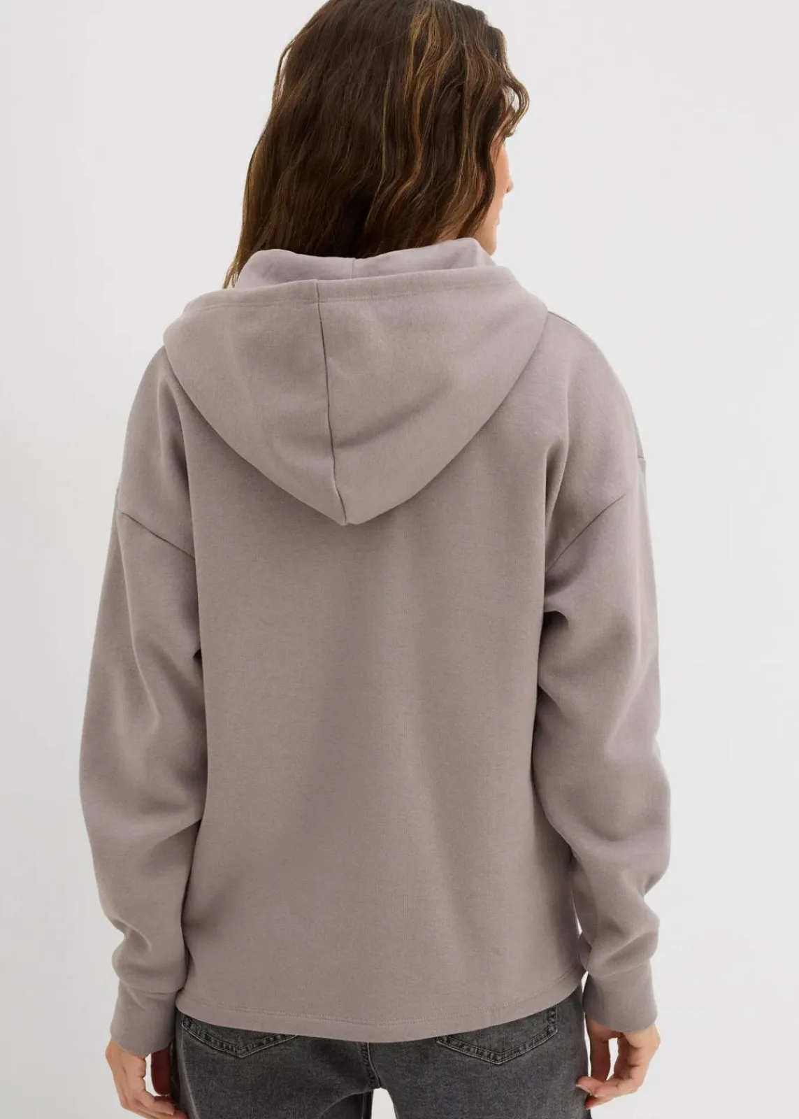 bonprix Nachhaltigere Materialien|Sweat^Oversize Sweatjacke grau