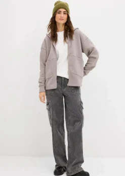 bonprix Nachhaltigere Materialien|Sweat^Oversize Sweatjacke grau
