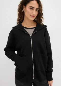 bonprix Nachhaltigere Materialien|Sweat^Oversize Sweatjacke schwarz