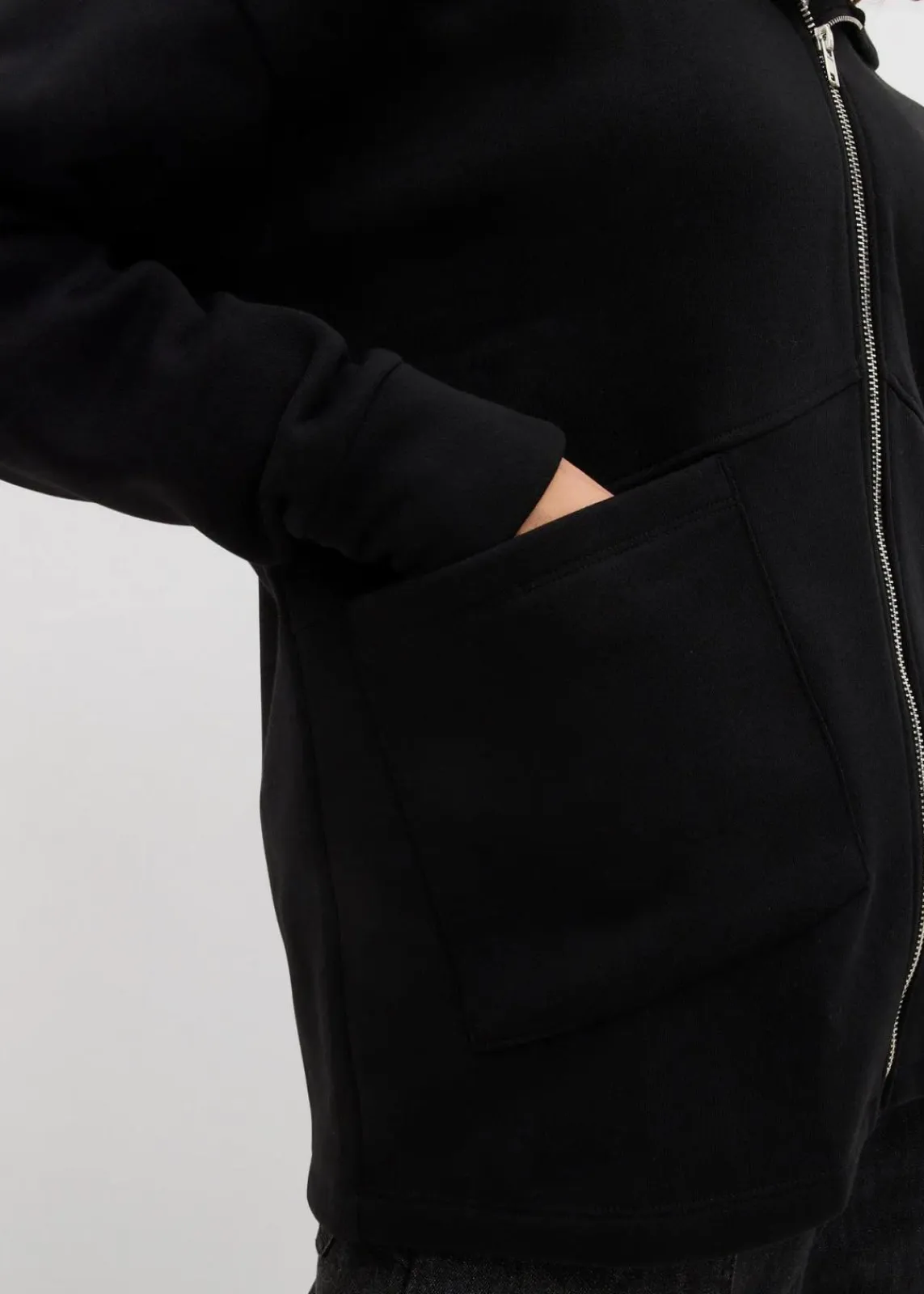 bonprix Nachhaltigere Materialien|Sweat^Oversize Sweatjacke schwarz