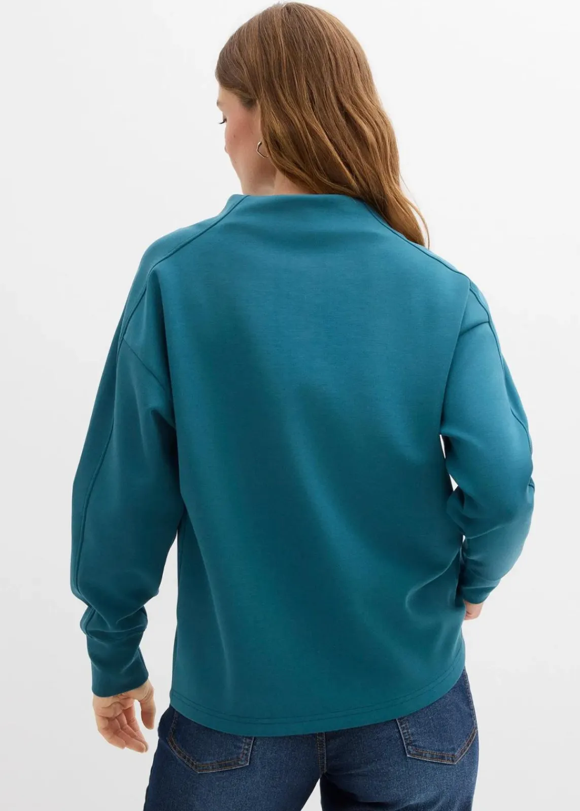 bonprix Bekleidung·Röcke|Bekleidung·Blusen & Tuniken^Oversize Sweatshirt aus weichem Scuba pfeffergrün