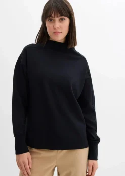 bonprix Sweat|Basics^Oversize Sweatshirt aus weichem Scuba schwarz