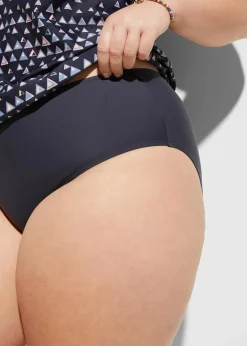 bonprix Nachhaltigere Materialien|Tankinis^Oversize Tankini (2-tlg.Set) anthrazit/lachs graphisch bedruckt
