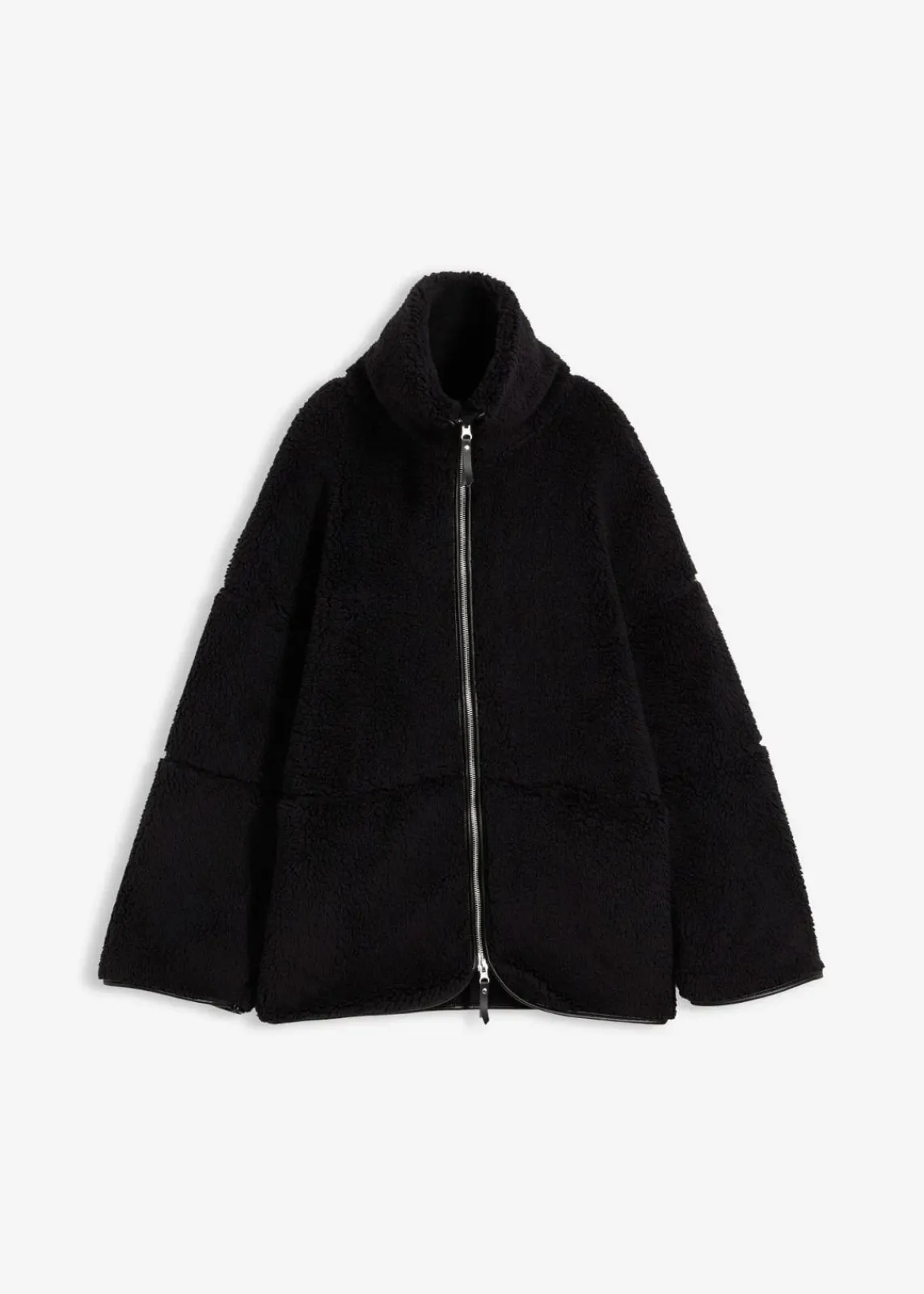 bonprix Bekleidung·Hosen|Jacken & Mäntel^Oversize Teddy-Fleece Jacke schwarz