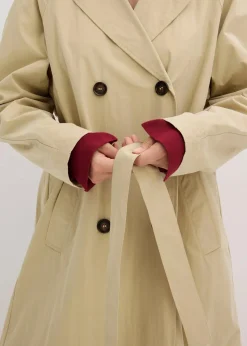 bonprix Bekleidung·Hosen|Jacken & Mäntel^Oversize Trenchcoat grünbeige