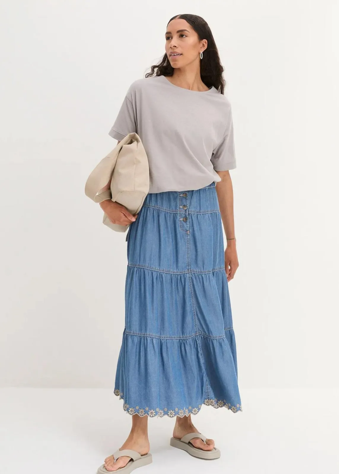 bonprix Shirts & Tops|Nachhaltigere Materialien^Oversize T-Shirt aus reiner Baumwolle schattengrau