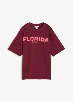 bonprix Shirts & Tops|Nachhaltigere Materialien^Oversize T-Shirt aus reiner Bio-Baumwolle ahornrot/mediumpink bedruckt