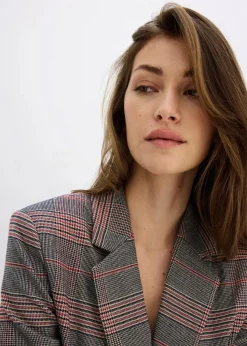 bonprix Bekleidung·Basics|Blazer^Oversize-Blazer braun/beige kariert