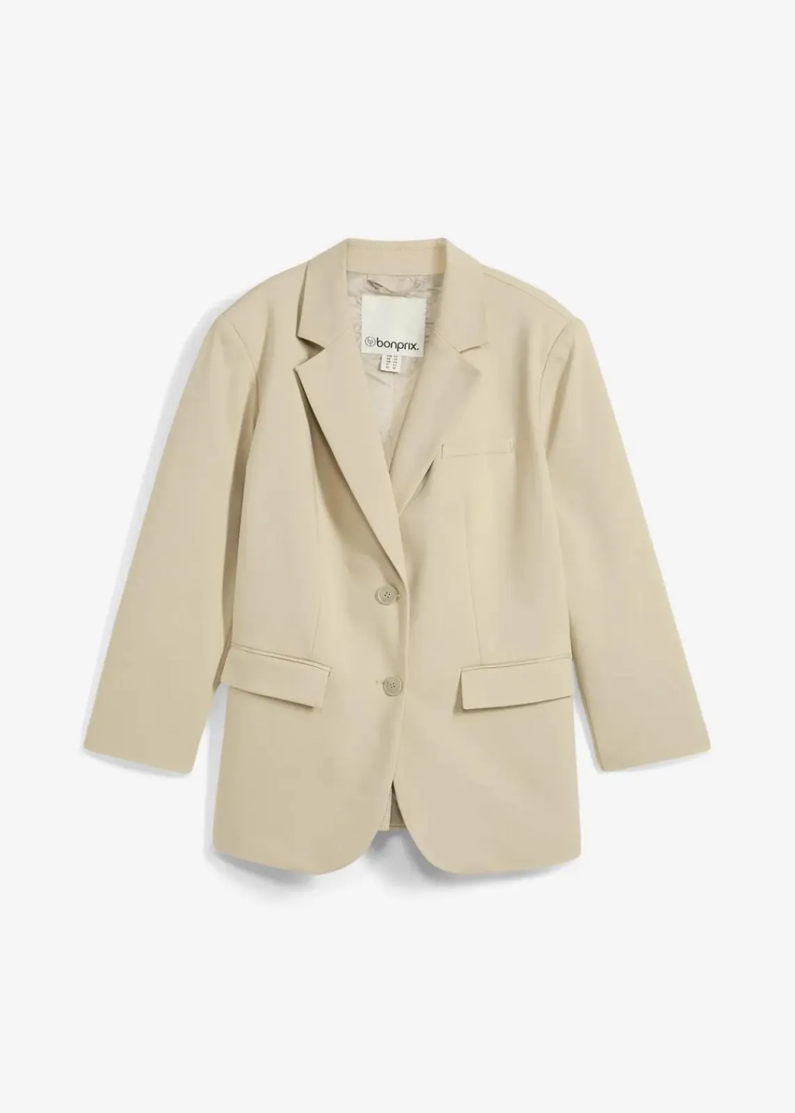 bonprix Blazer^Oversize-Blazer mit leichten Schulterpolstern rauchkhaki