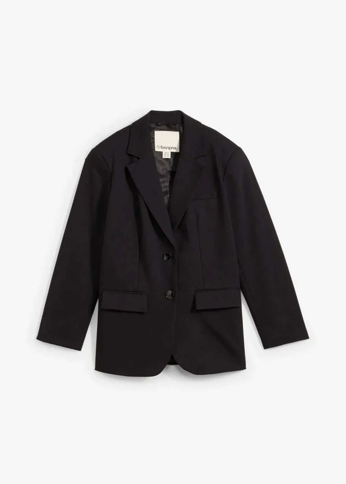 bonprix Blazer^Oversize-Blazer mit leichten Schulterpolstern schwarz