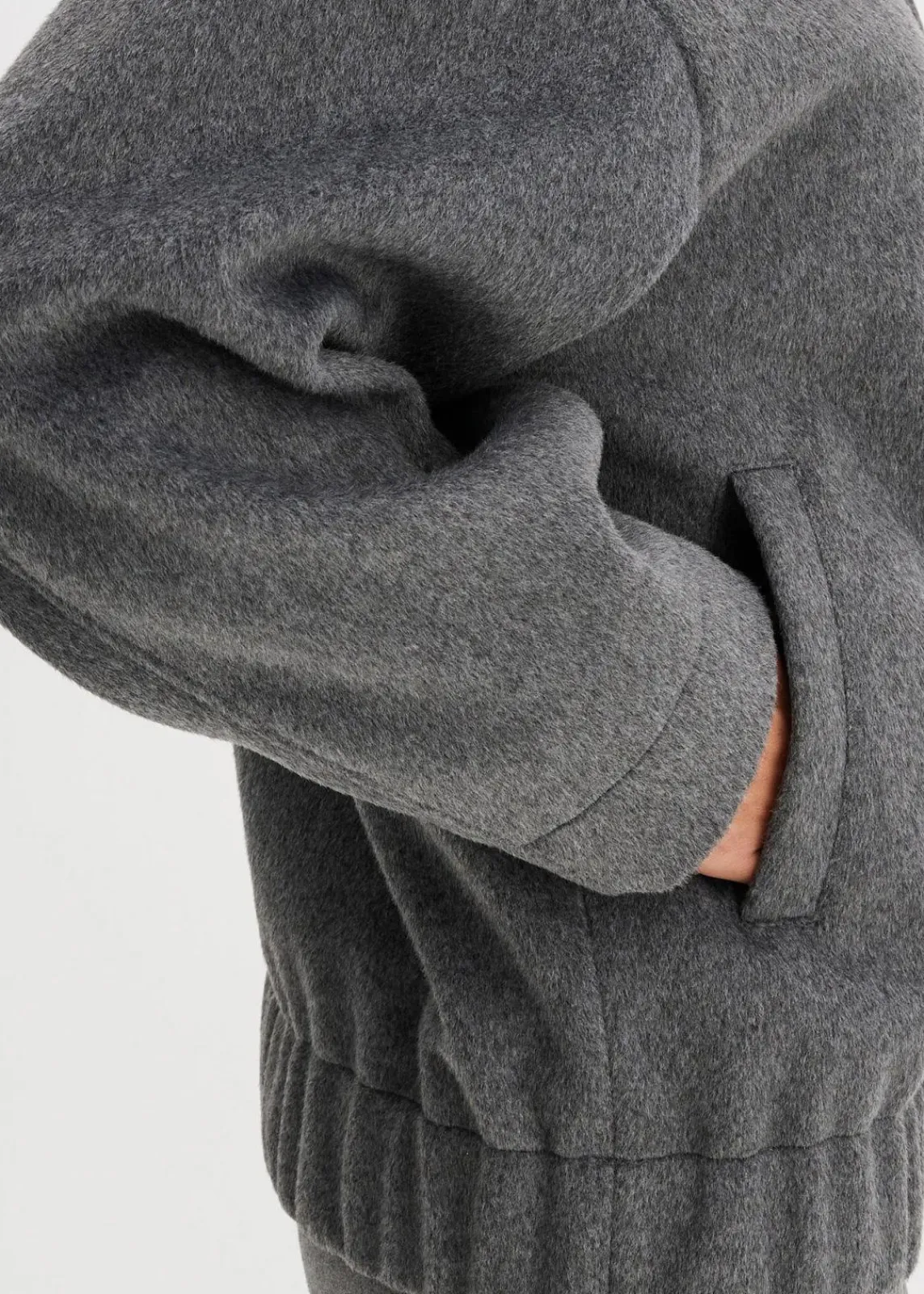 bonprix Bekleidung·Hosen|Jacken & Mäntel^Oversize-Blouson in Wolloptik anthrazit meliert meliert