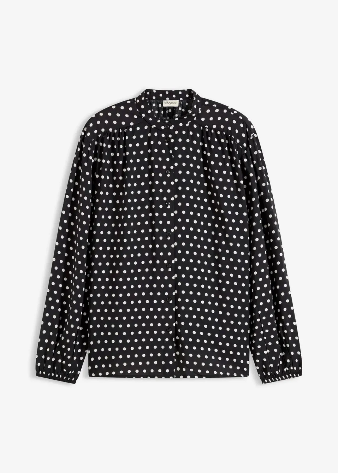bonprix Bekleidung·Jacken & Mäntel|Blusen & Tuniken^Oversize-Bluse schwarz gepunktet
