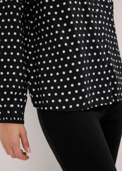 bonprix Bekleidung·Jacken & Mäntel|Blusen & Tuniken^Oversize-Bluse schwarz gepunktet
