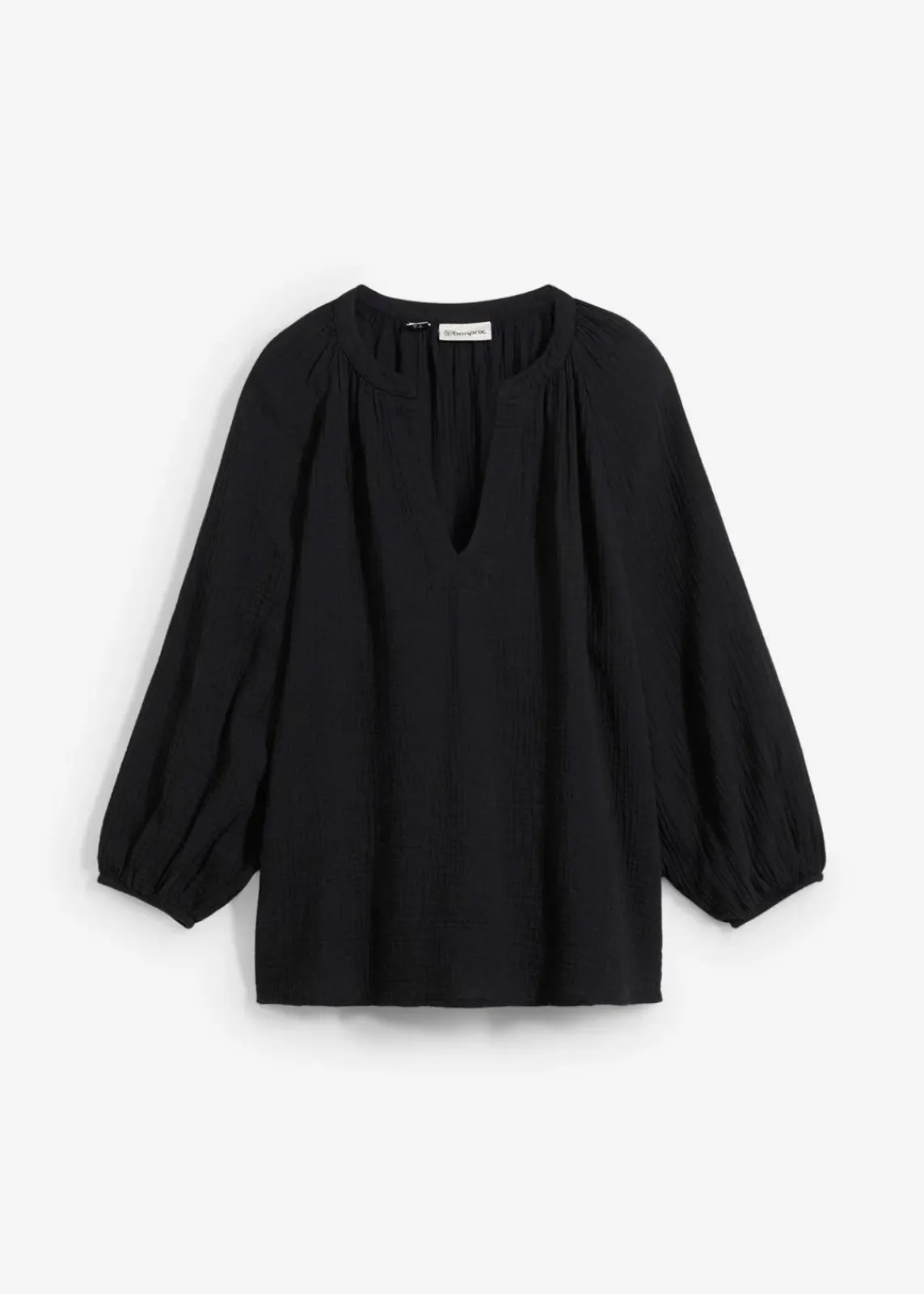 bonprix Blusen & Tuniken|Bekleidung·Jacken & Mäntel^Oversize-Bluse aus Musselin schwarz