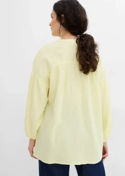 bonprix Bekleidung·Jacken & Mäntel|Blusen & Tuniken^Oversize-Bluse aus Musselin zitronensorbet
