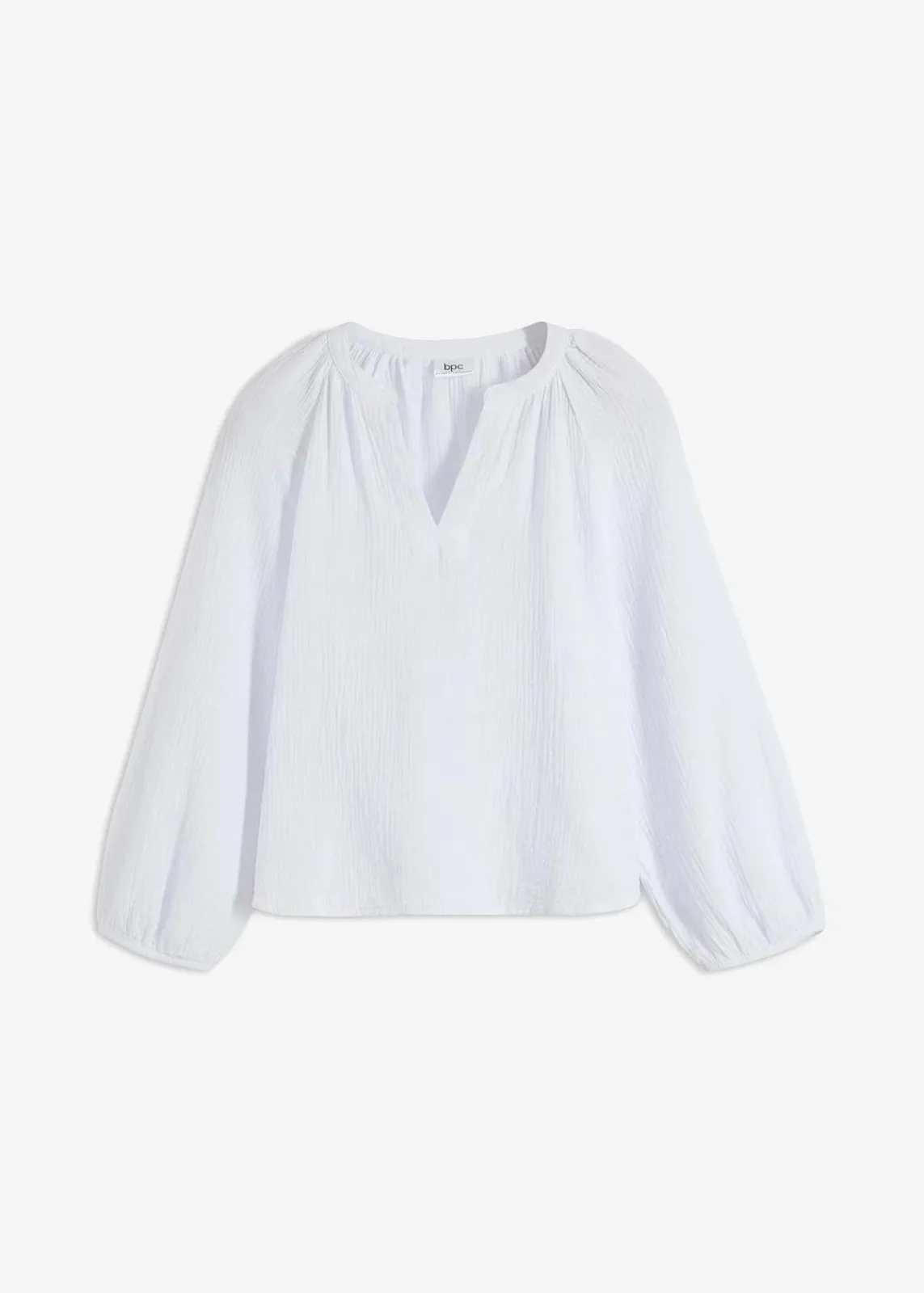 bonprix Bekleidung·Jacken & Mäntel|Blusen & Tuniken^Oversize-Bluse aus Musselin weiß