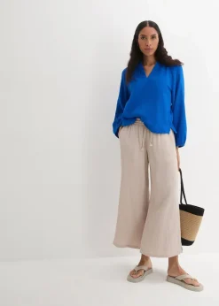 bonprix Blusen & Tuniken|Bekleidung·Jacken & Mäntel^Oversize-Bluse aus Musselin azurblau