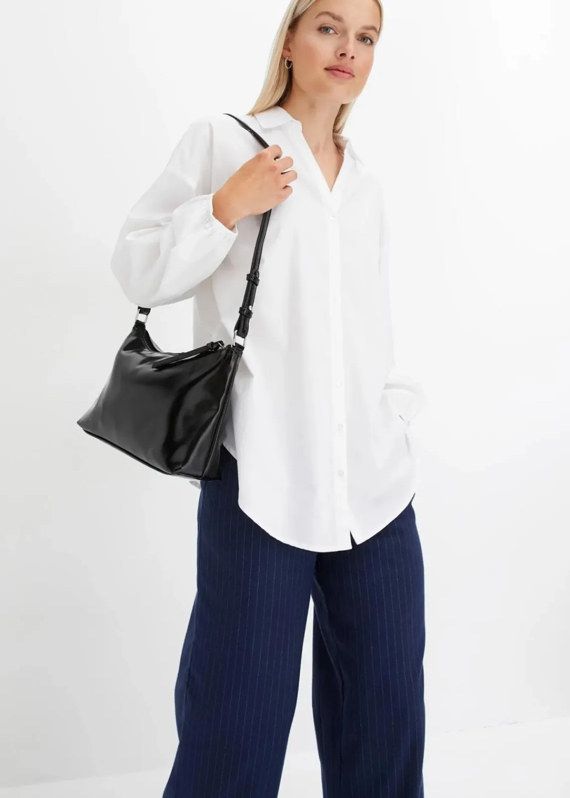 bonprix Bekleidung·Jacken & Mäntel|Blusen & Tuniken^Oversize-Bluse aus reiner Baumwolle weiß