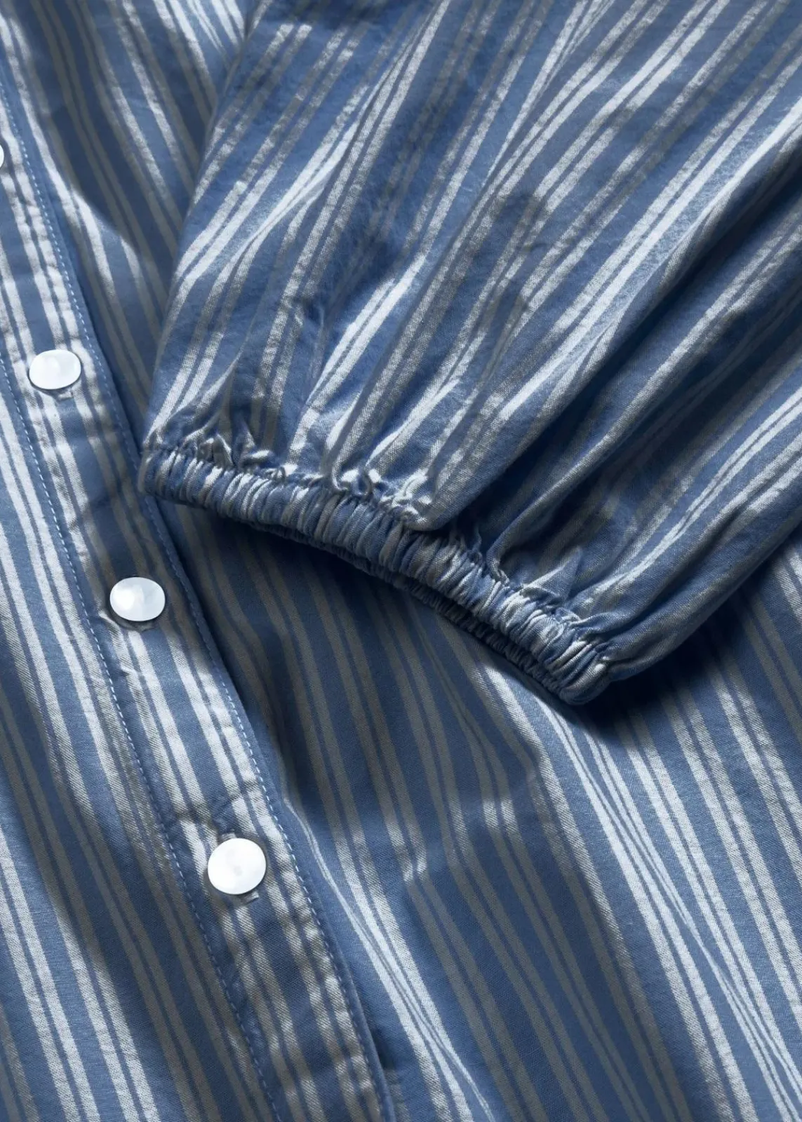 bonprix Blusen & Tuniken|Bekleidung·Jacken & Mäntel^Oversize-Bluse aus reiner Baumwolle rauchblau/weiß längs gestreift