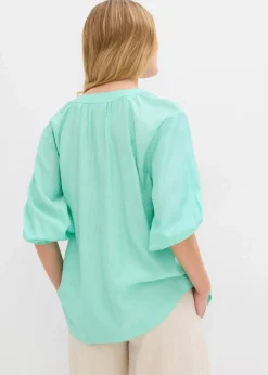 bonprix Blusen & Tuniken^Oversize-Bluse aus softem Viskose-Mix mentholblau