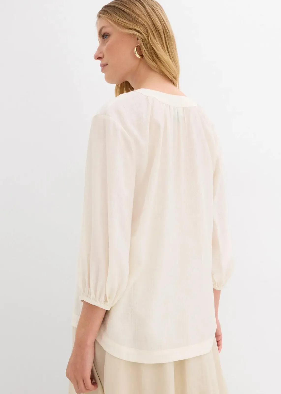 bonprix Blusen & Tuniken^Oversize-Bluse aus softem Viskose-Mix wollweiß