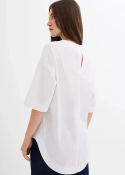 bonprix Bekleidung·Jacken & Mäntel|Blusen & Tuniken^Oversized Blusenshirt weiß
