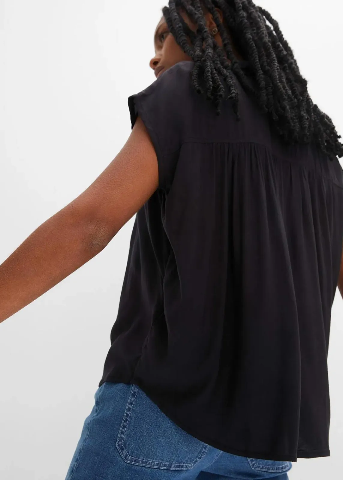 bonprix Blusen & Tuniken^Oversized Blusentop aus fließender Viskose schwarz