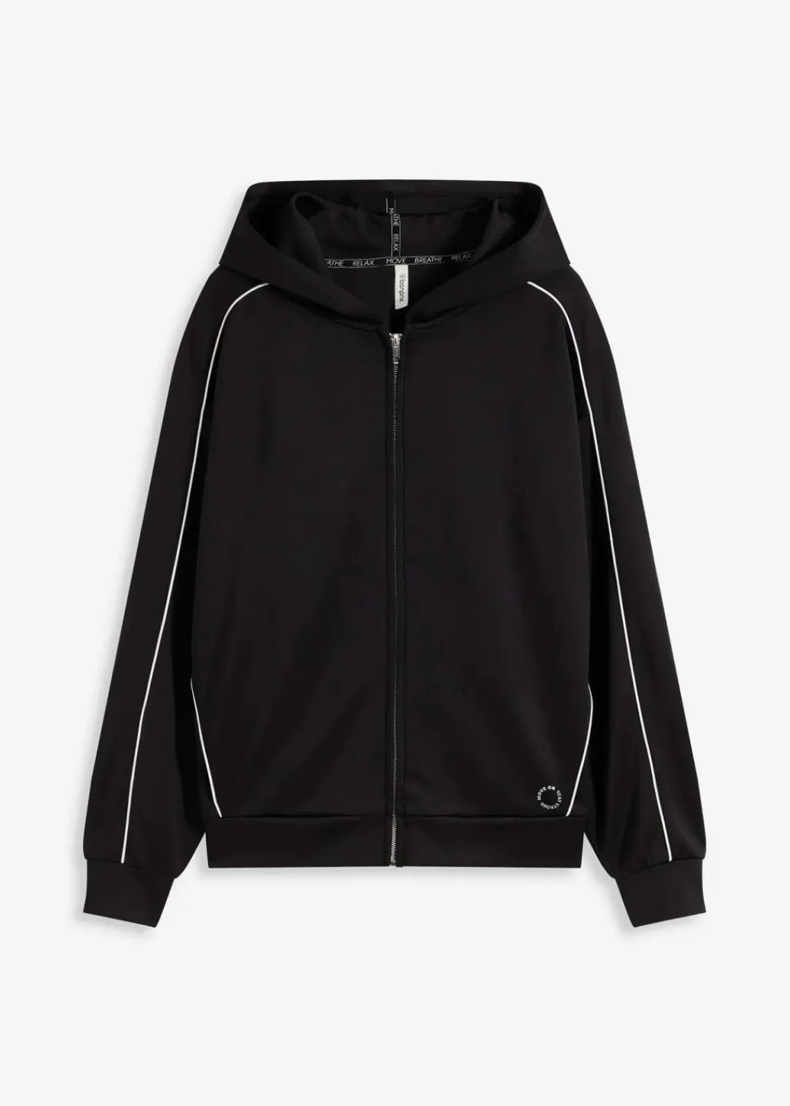 bonprix Bekleidung·Sweat|Bekleidung·Blusen & Tuniken^Oversized Funktions-Kapuzenjacke, schnelltrocknend schwarz