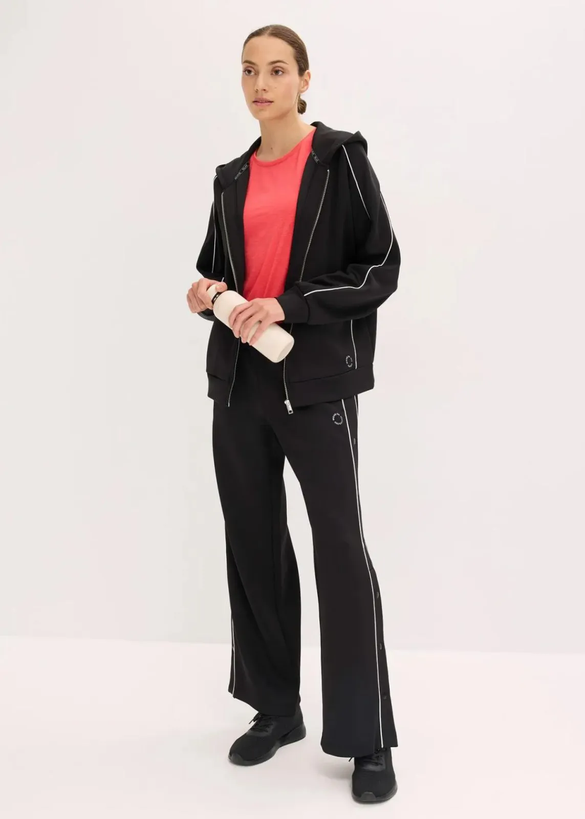 bonprix Bekleidung·Sweat|Bekleidung·Blusen & Tuniken^Oversized Funktions-Kapuzenjacke, schnelltrocknend schwarz