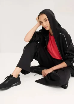 bonprix Bekleidung·Sweat|Bekleidung·Blusen & Tuniken^Oversized Funktions-Kapuzenjacke, schnelltrocknend schwarz