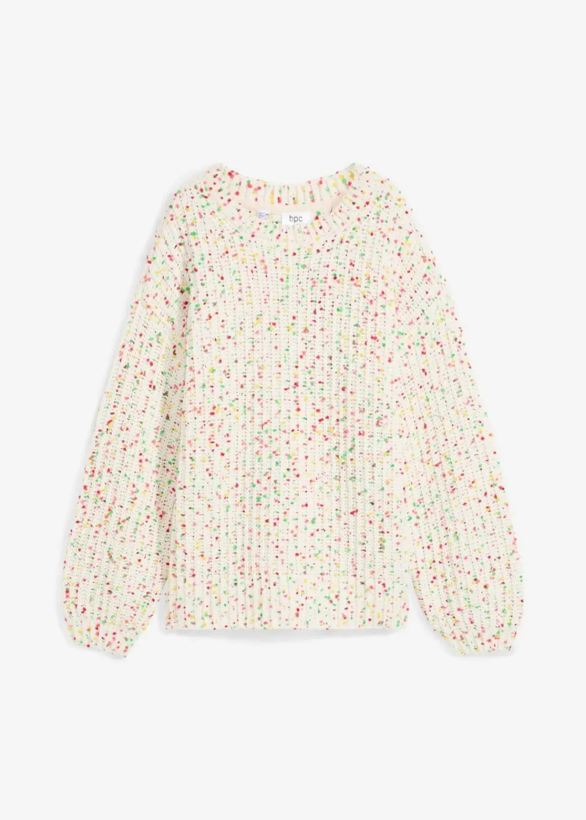 bonprix Bekleidung·Umstandsmode|Bekleidung·Jeans^Oversized Grobstrick-Pullover wollweiß gepunktet