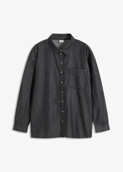 bonprix Bekleidung·Jacken & Mäntel|Nachhaltigere Materialien^Oversized Jeanshemd aus Bio-Baumwolle dunkelgrau denim
