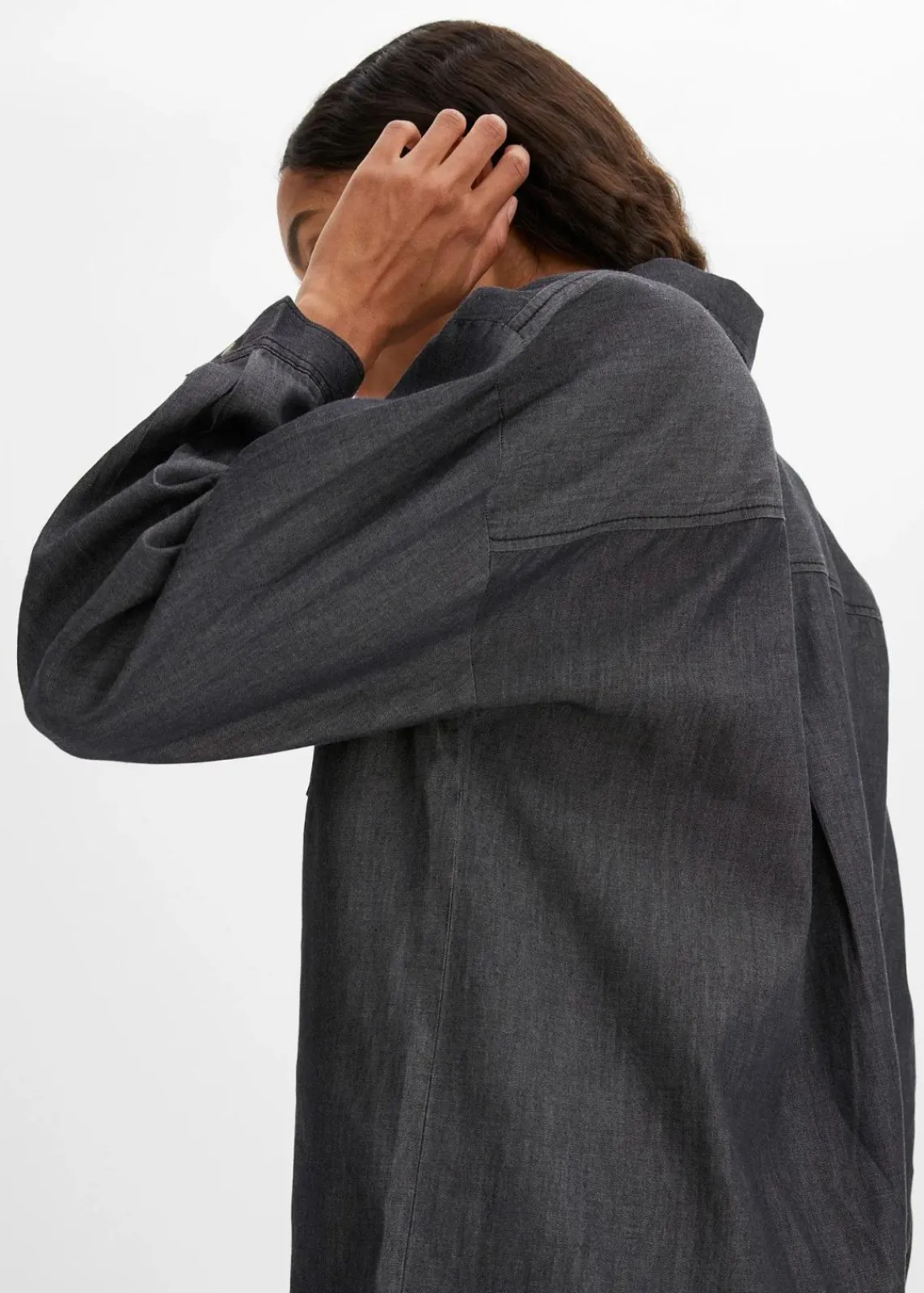 bonprix Bekleidung·Jacken & Mäntel|Nachhaltigere Materialien^Oversized Jeanshemd aus Bio-Baumwolle dunkelgrau denim