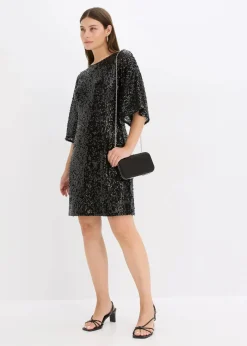 bonprix Festliche Mode|Kleider^Oversized Paillettenkleid schwarz